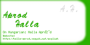aprod halla business card